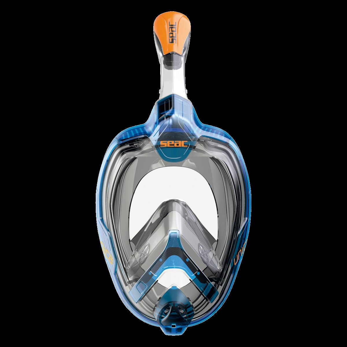 Máscara de Mergulho Grande Facial Magica Tamanho L-XL Azul / Laranja-2