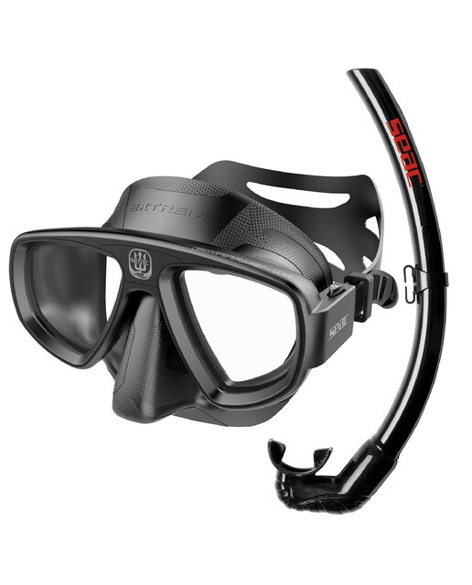 Conjunto Máscara de Mergulho + Tubo Extreme Set Preto-1