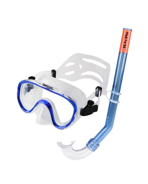 Conjunto de Máscara de Mergulho + Tubo Bis Marina Transparente / Azul-1
