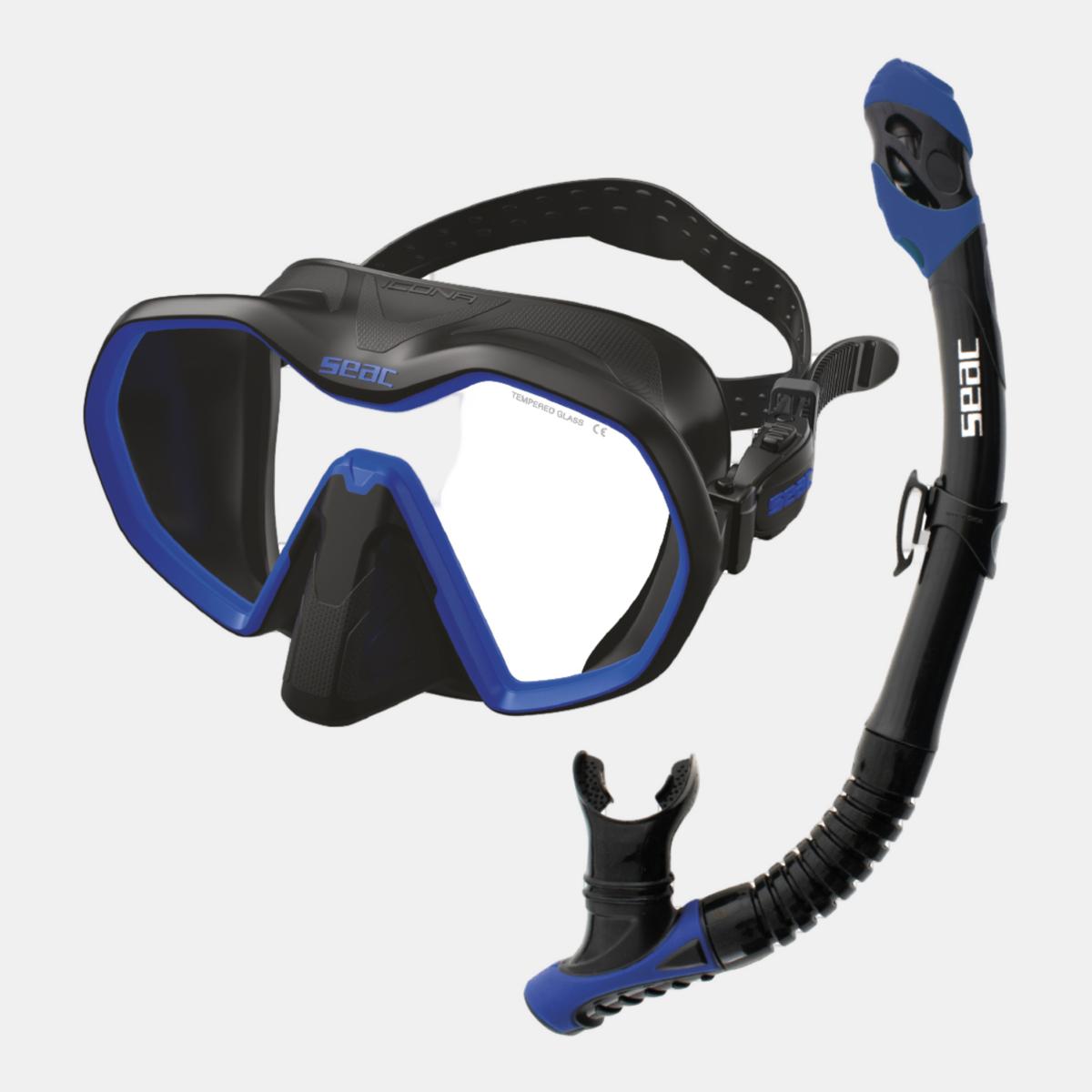 SEAC - Set De Máscaras Bis Icona + Reverse Dry S-Bl Negro-Azul.