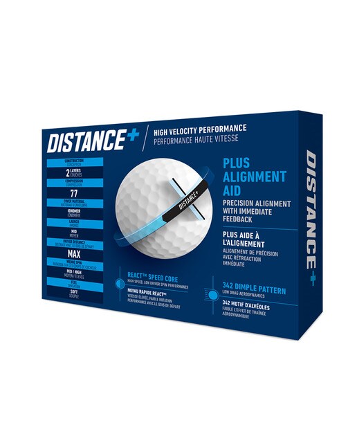 Caixa de 12 Bolas de Golfe Distance+ Branco-3