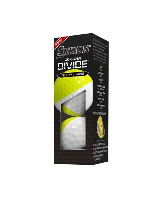 Caixa de 3 Bolas de Golfe Z-Star 8 Divide Branco/Amarelo-1
