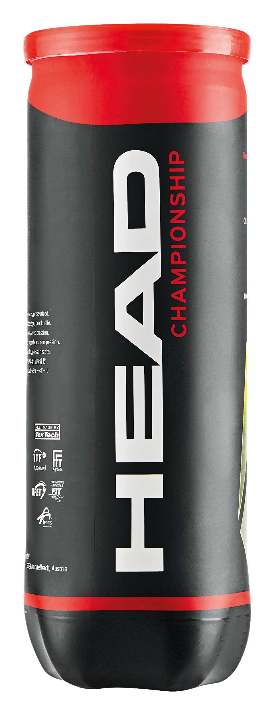 Pack de 3 Bolas de Ténis Championship Head Amarelo-1