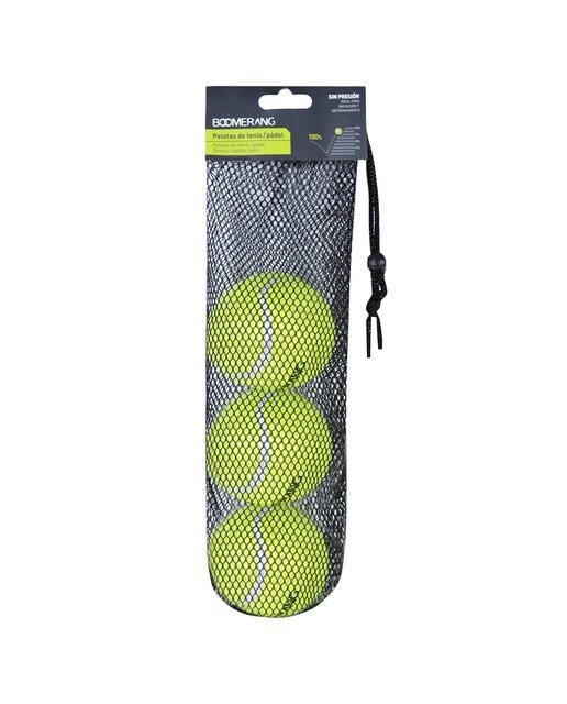 Pack de 3 bolas de ténis/padel sem pressão Amarelo-1