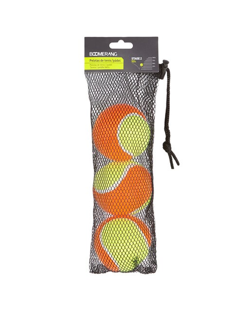 Pack de 3 bolas de ténis/padel sem pressão Stage Amarelo / Laranja-1