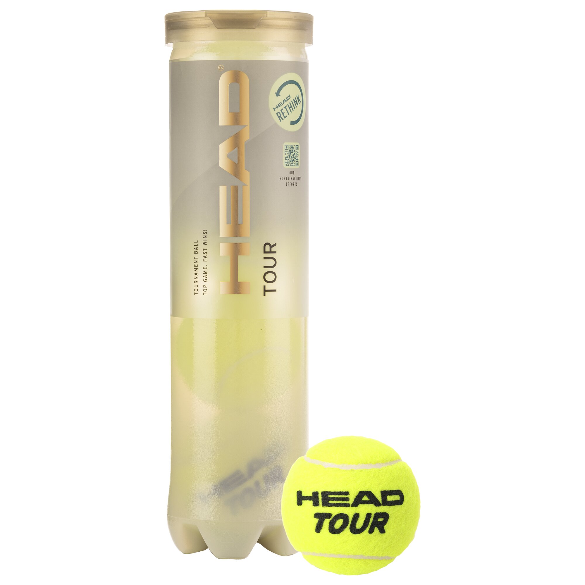 Frasco de 4 Bolas de Ténis Tour Amarelo-1