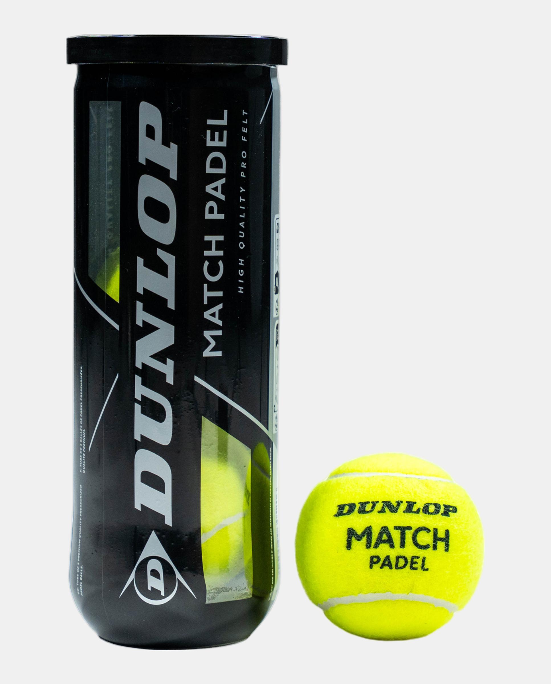 Imagen 1 de Bote de 3 pelotas de padel Match Dunlop Amarillo