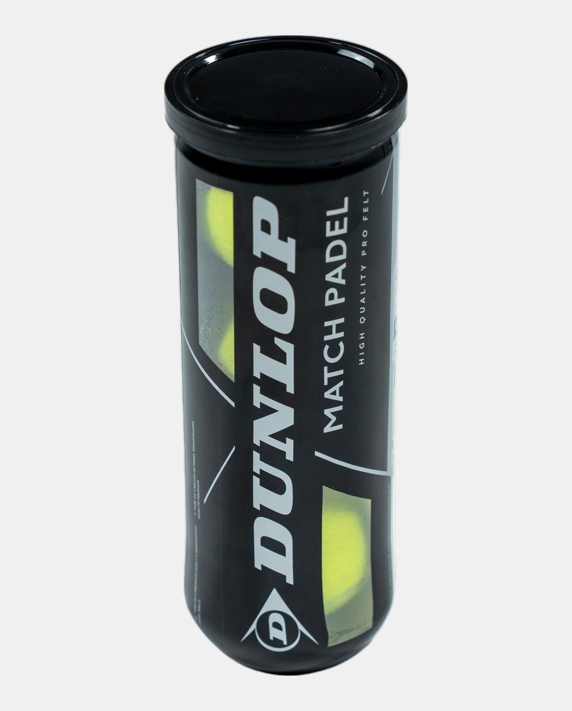 Imagen 2 de Bote de 3 pelotas de padel Match Dunlop - Amarillo Amarillo