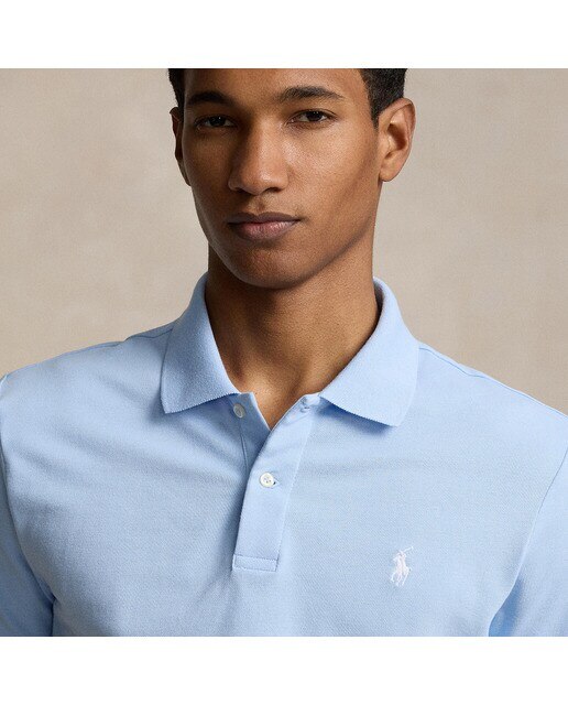 Polo de Piqué Desportivo de Homem Tailored Fit Polo Golf Azul Céu-3