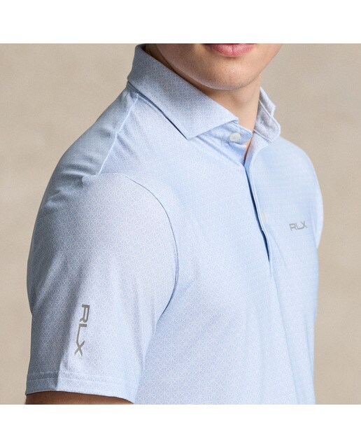 Polo de Homem em Tecido Técnico Tailored Fit Polo Golf Azul Céu-3