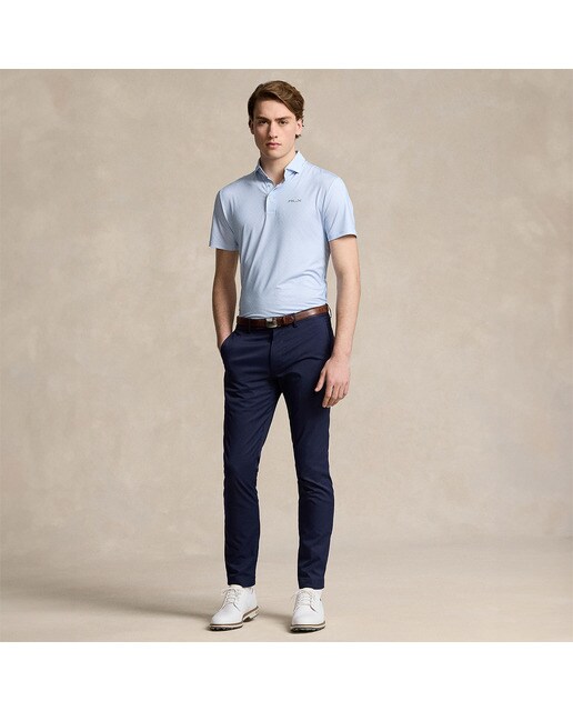 Polo de Homem em Tecido Técnico Tailored Fit Polo Golf Azul Céu-4