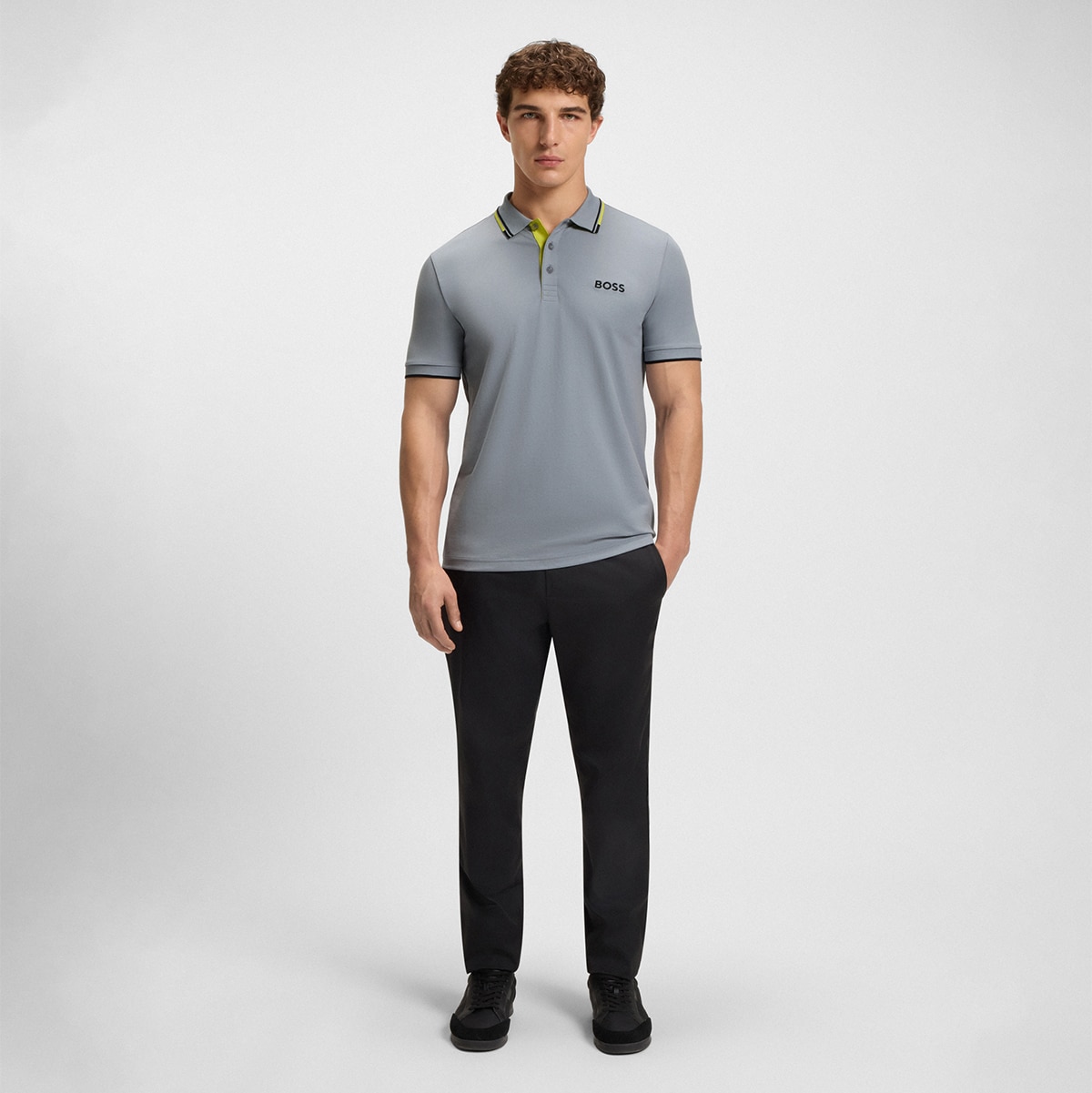 Polo de Golf de Homem Paddy Pro Cinzento-2