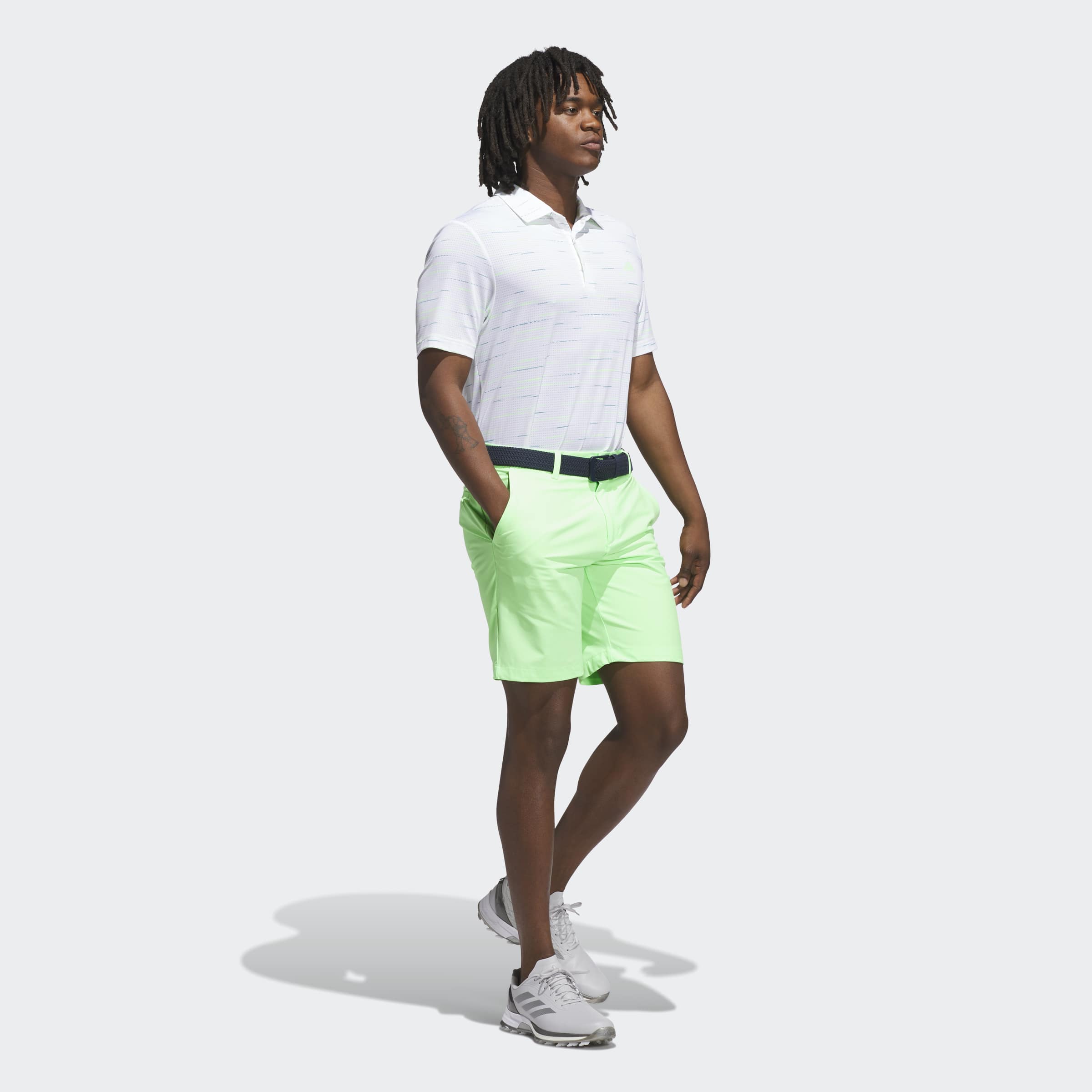 Polo de Homem Ultimate365 Mesh Glimmer Print Polo Shirt Branco-4