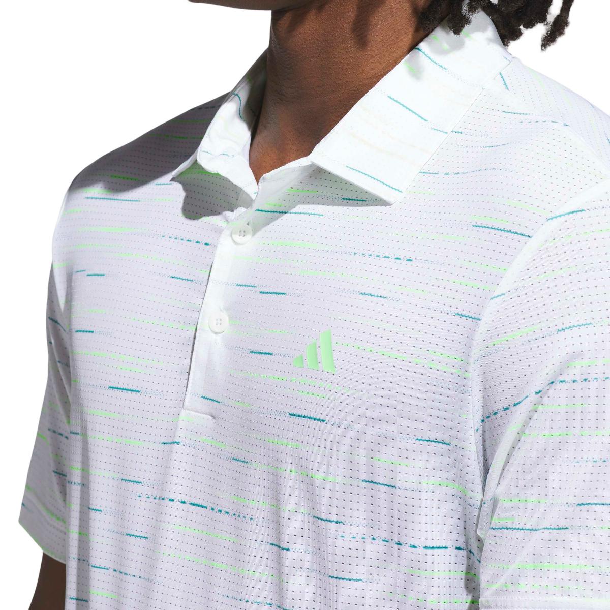 Polo de Homem Ultimate365 Mesh Glimmer Print Polo Shirt Branco-5