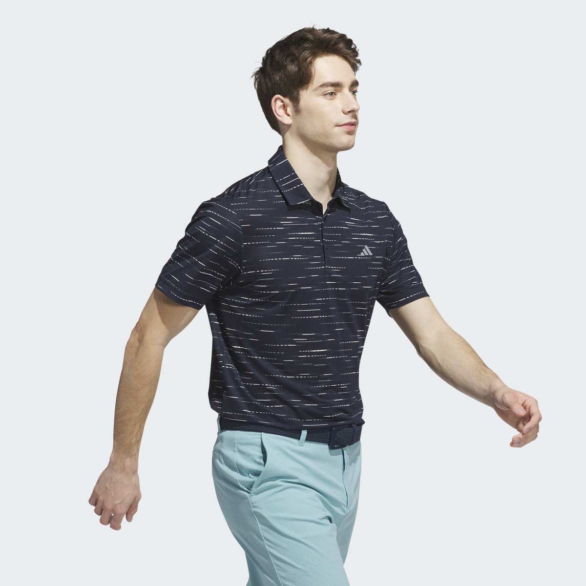 Polo de Homem Ultimate365 Mesh Glimmer Print Polo Shirt Azul-5