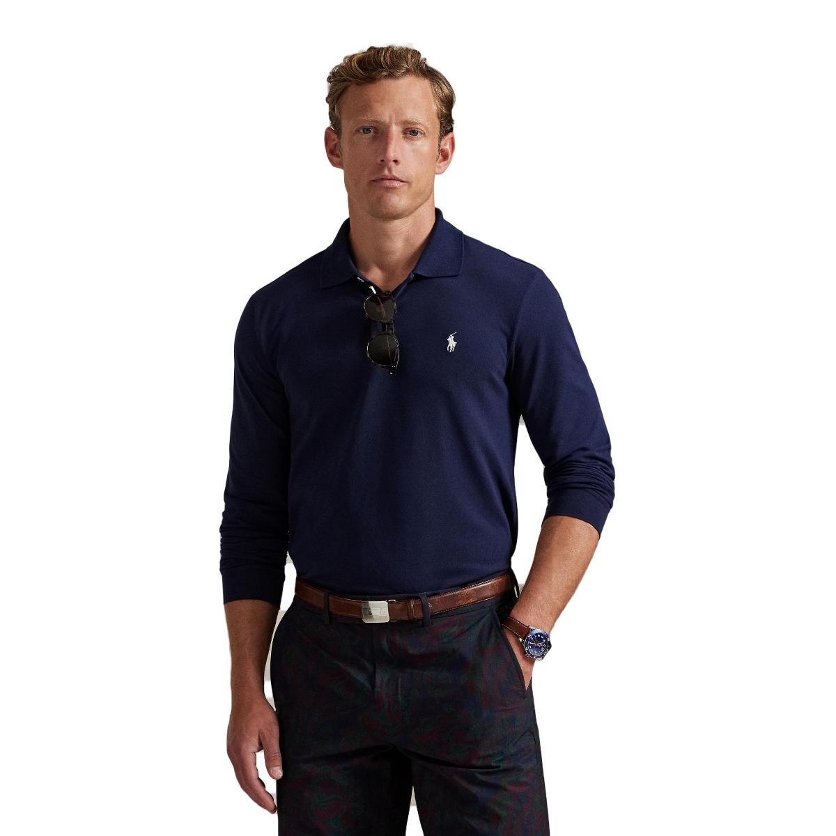 Polo de Hombre de tejido técnico Tailored Fit Ralph Lauren XXL Azul claro