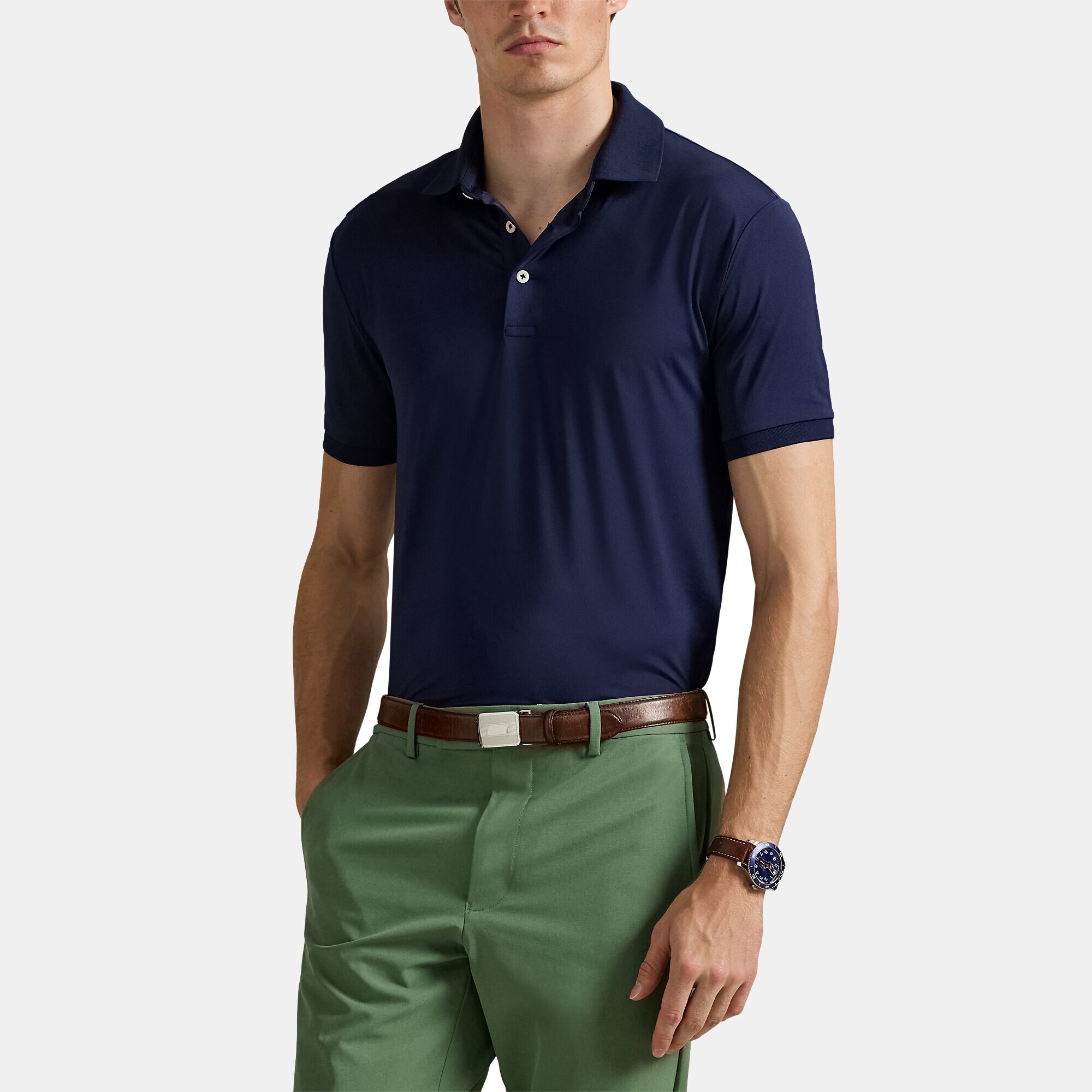 Polo Técnico de Homem Tailored Fit Azul-marinho-1