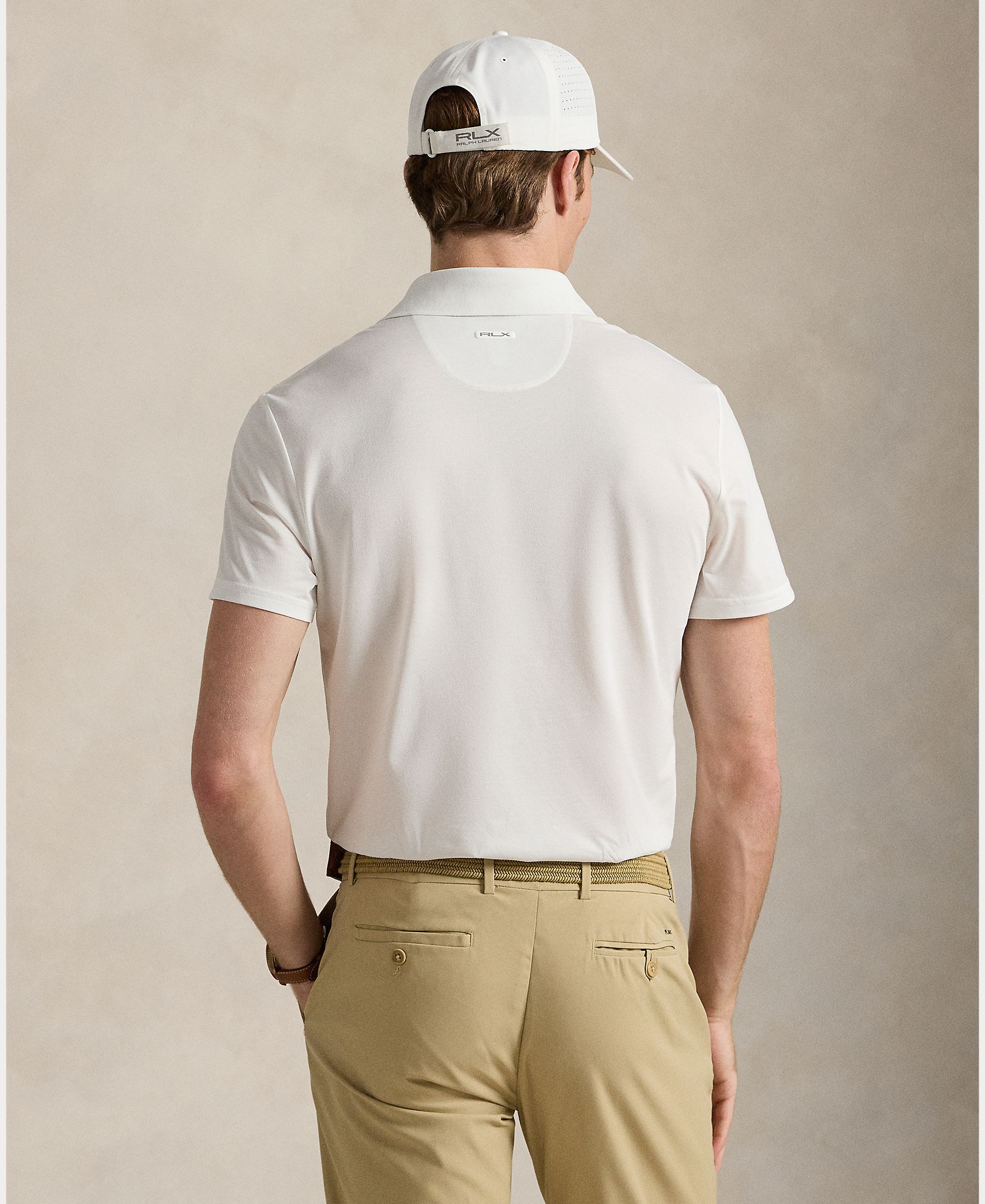 Polo de Homem em Tecido Técnico Tailored Fit Branco-3