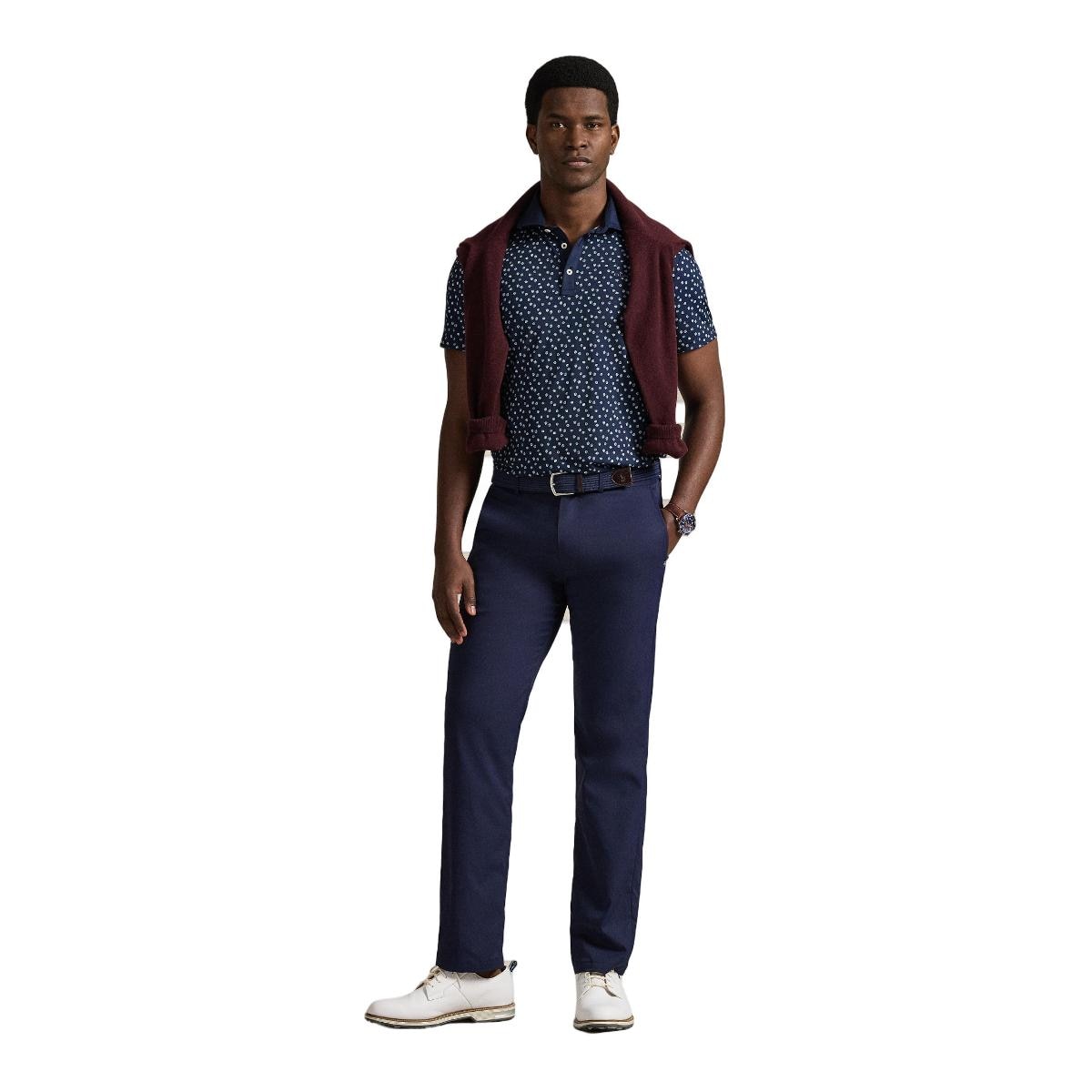 Polo de Homem em Tecido Técnico Tailored Fit Azul-marinho-3