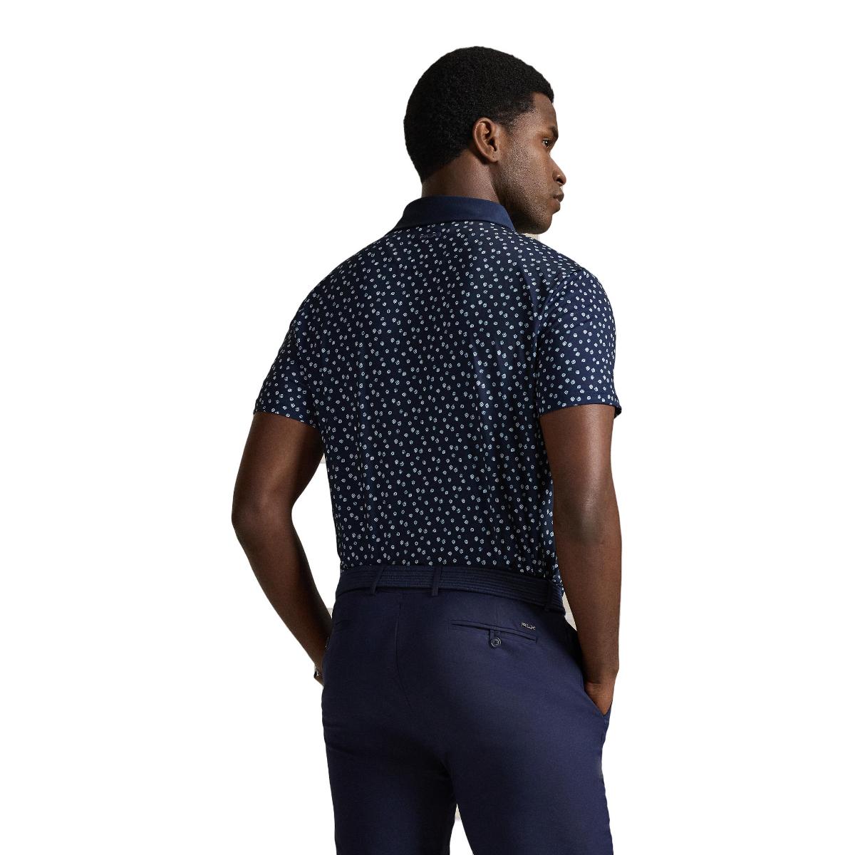 Polo de Homem em Tecido Técnico Tailored Fit Azul-marinho-4
