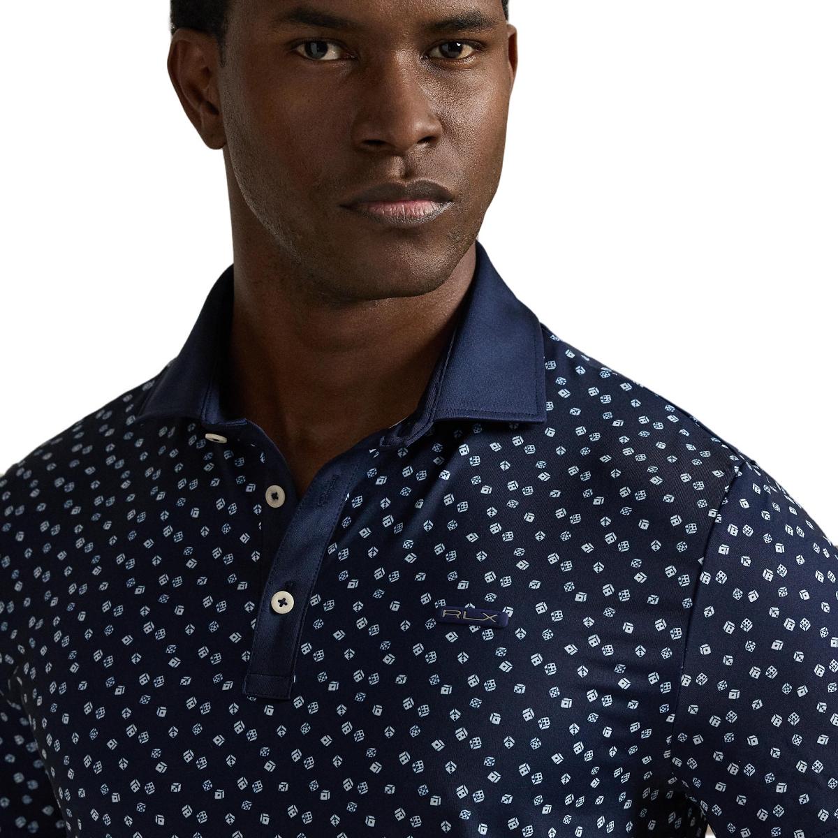Polo de Homem em Tecido Técnico Tailored Fit Azul-marinho-5