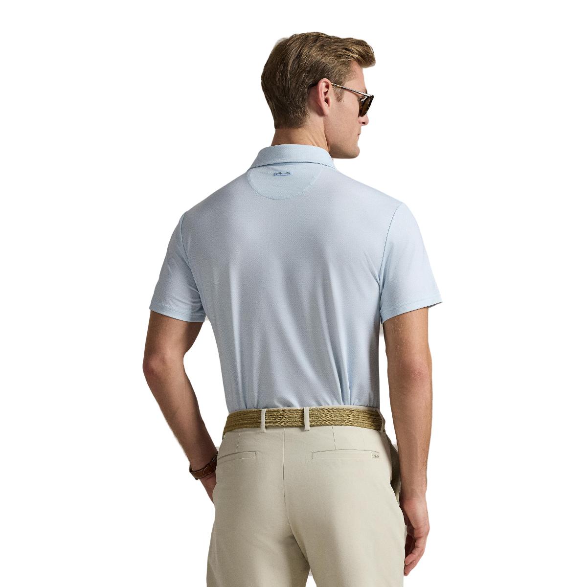 Polo de Homem em Tecido Técnico Tailored Fit Azul-claro-3