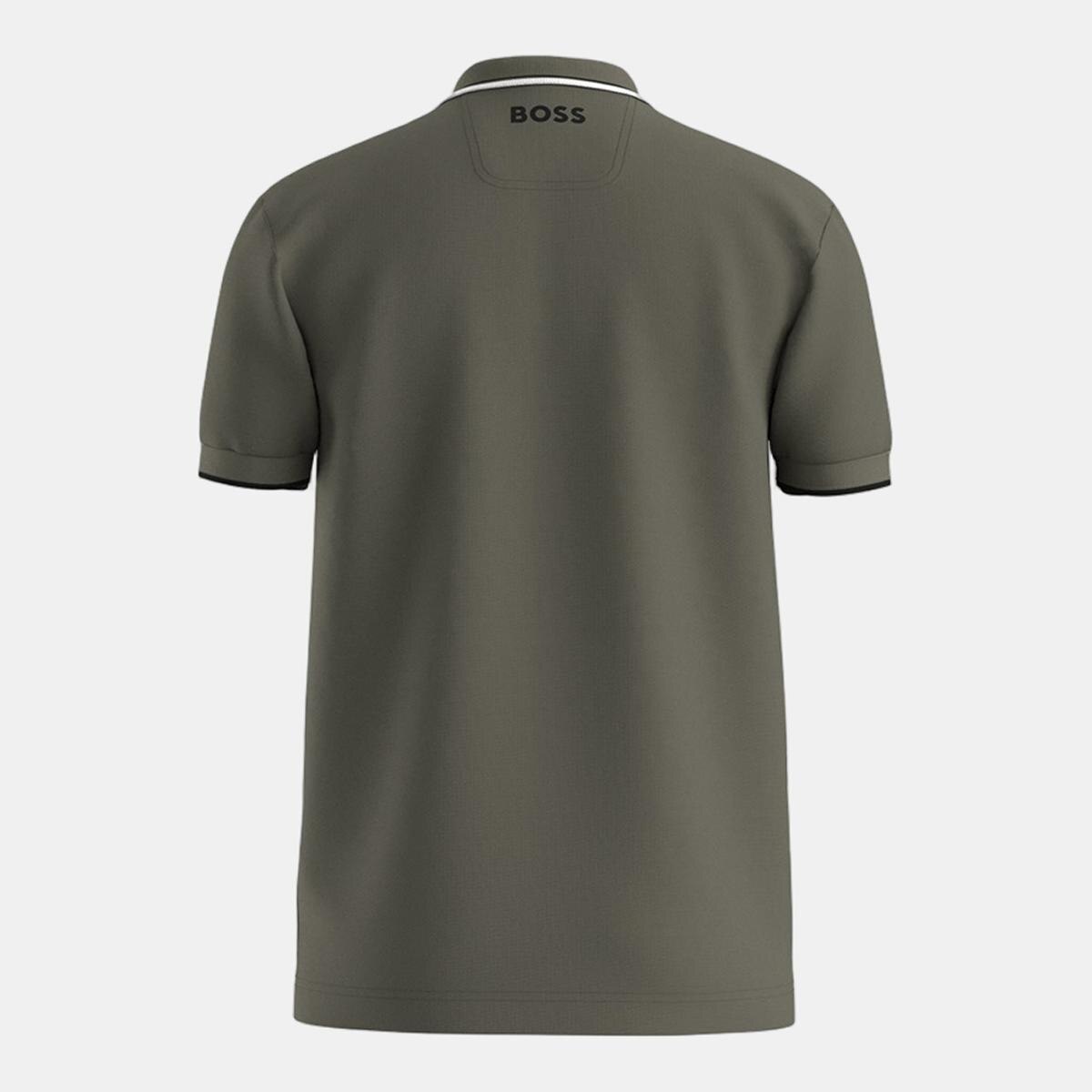 Polo Técnico de Três Botões com Manga Curta Verde-2