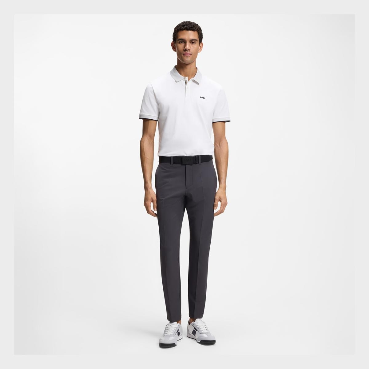 Polo Técnico de Manga Curta de Homem Branco-2