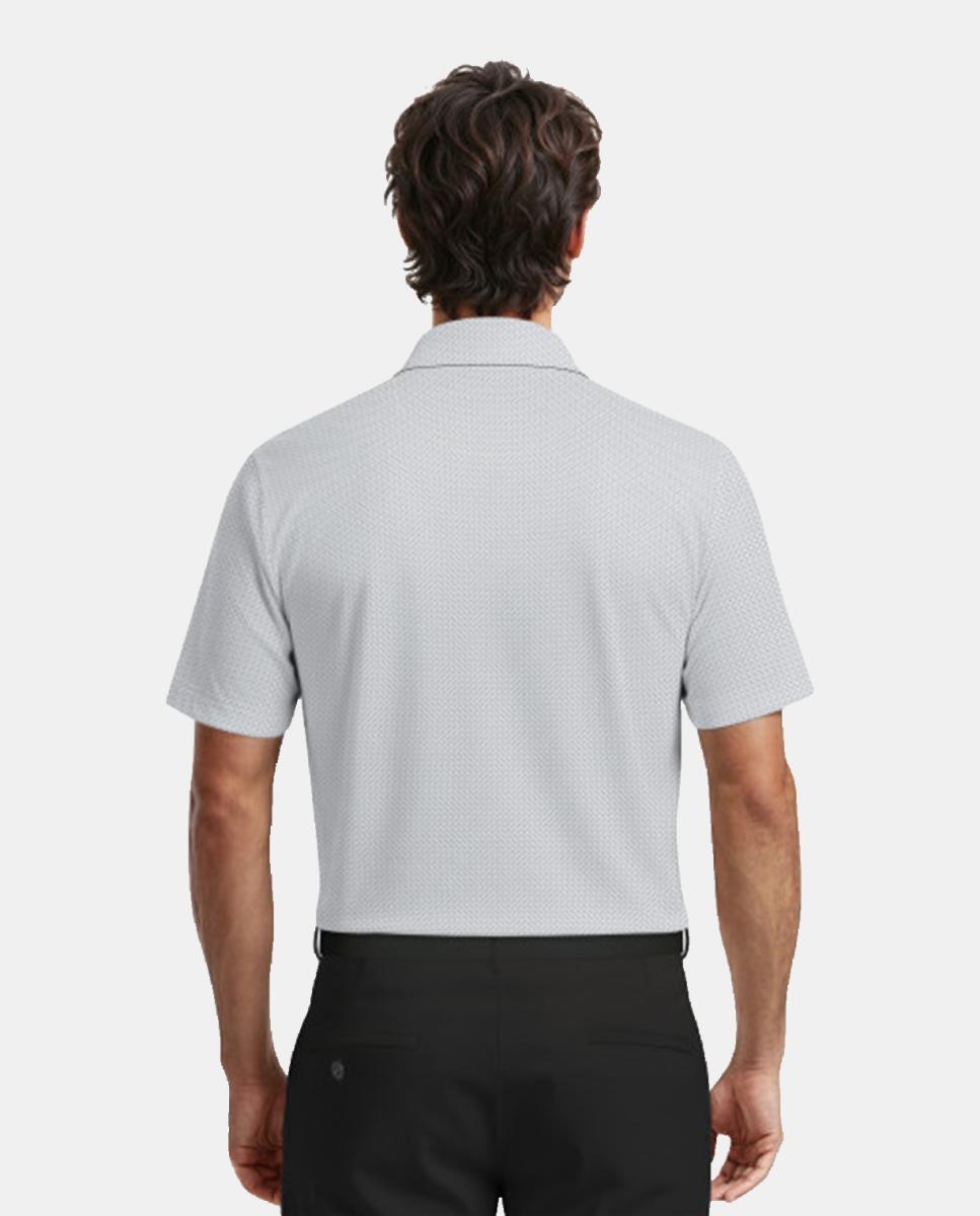 Polo de Golf de Homem Geo Estampado/Azul-2
