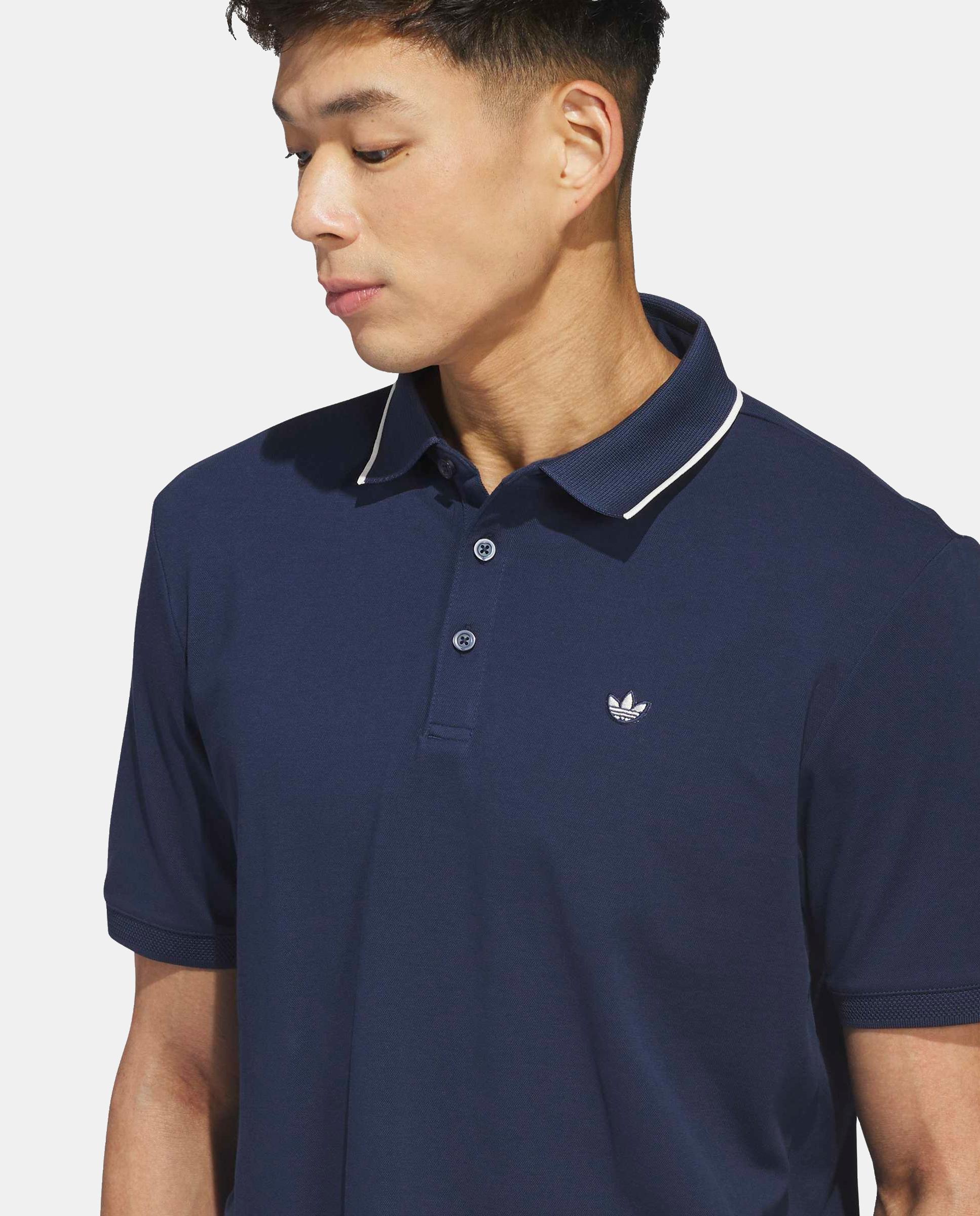Polo de Golf de Homem Trefoil Originals Azul-escuro-3