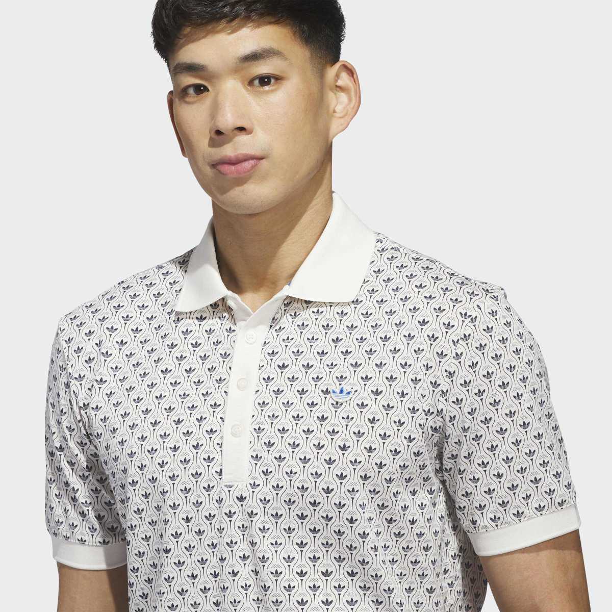 Polo de Homem com Logótipo All Over Originals Branco-4