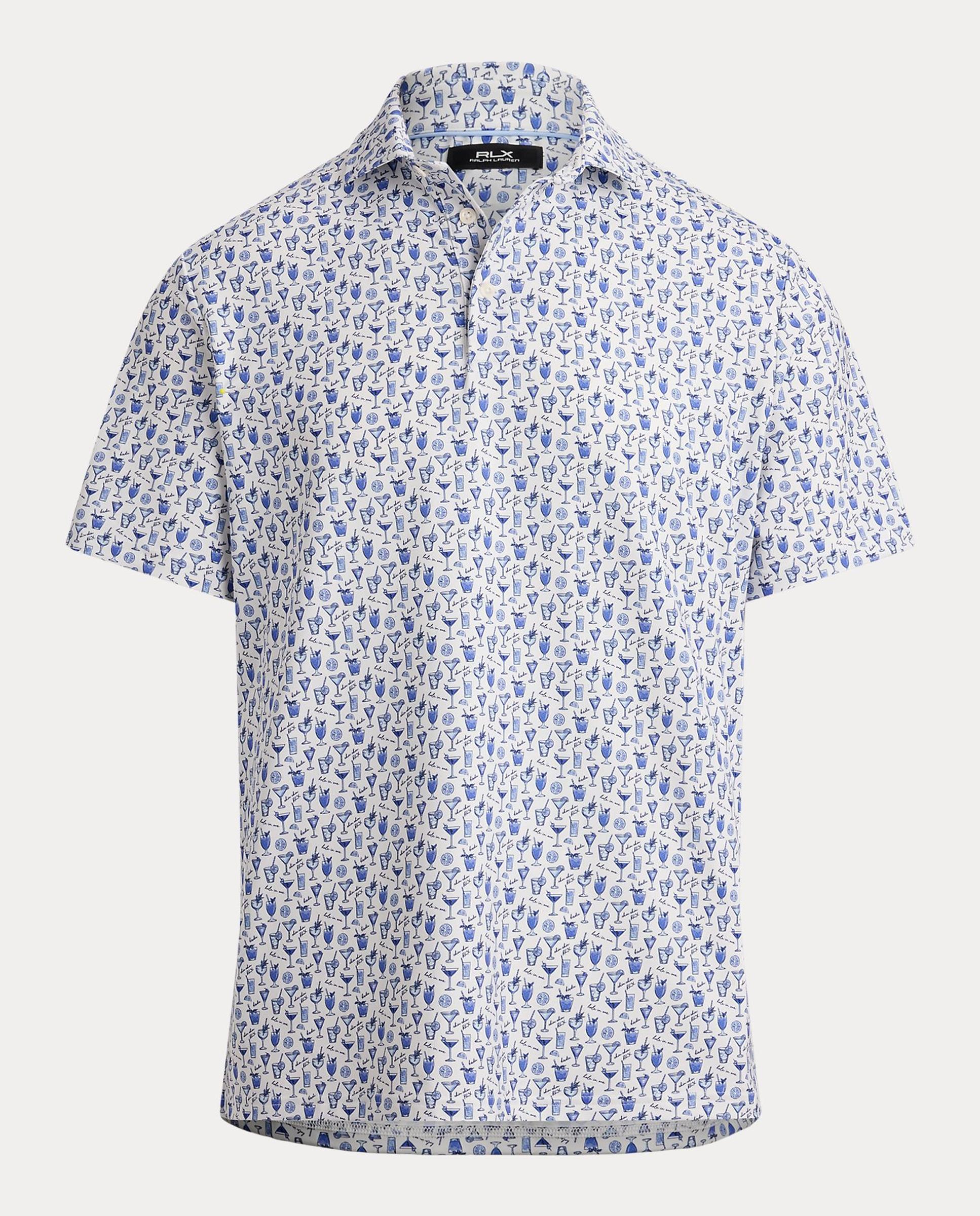 Polo Técnico de Homem Tailored Fit Branco / Azul-4