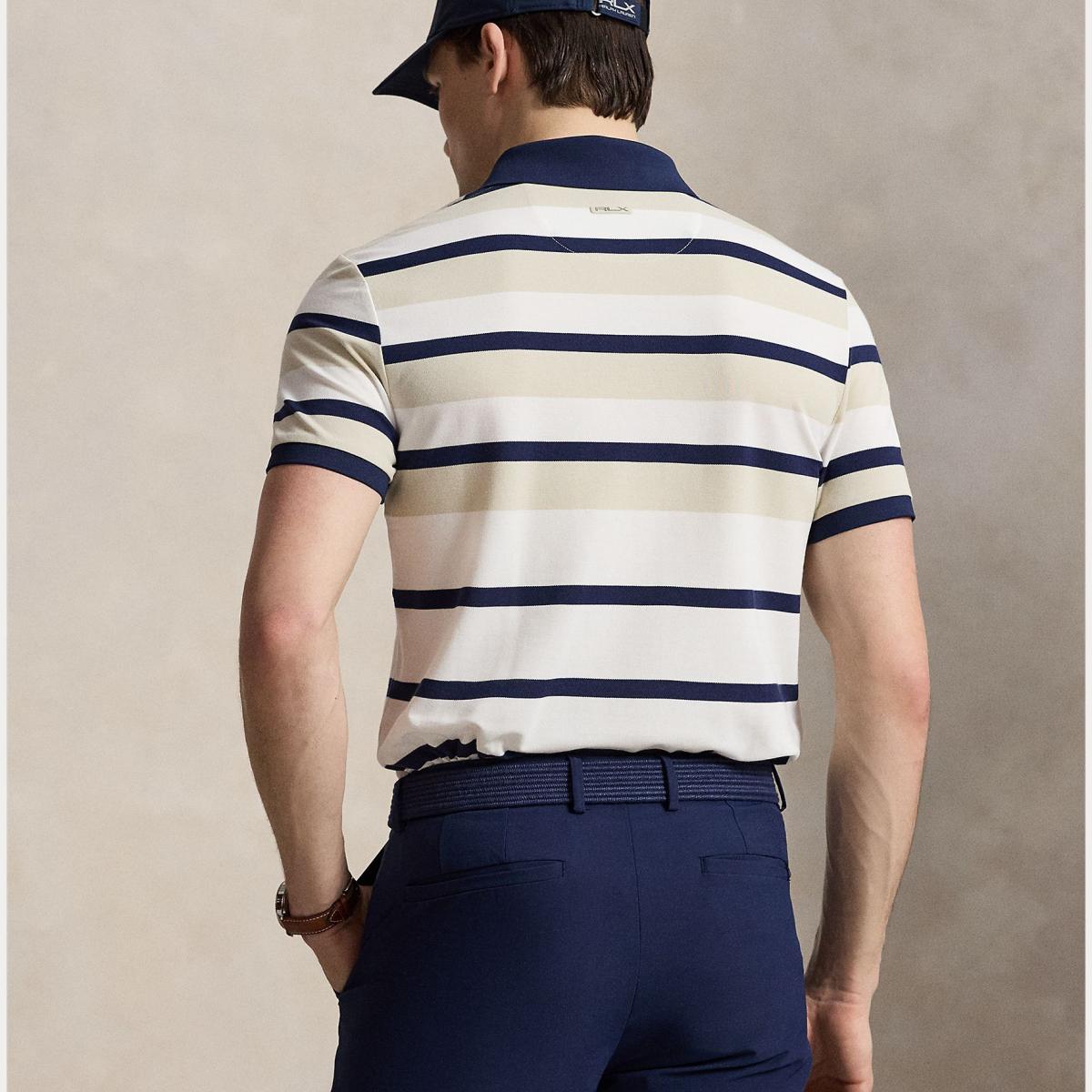 Polo de Tecido Técnico Tailored Fit Azul-3