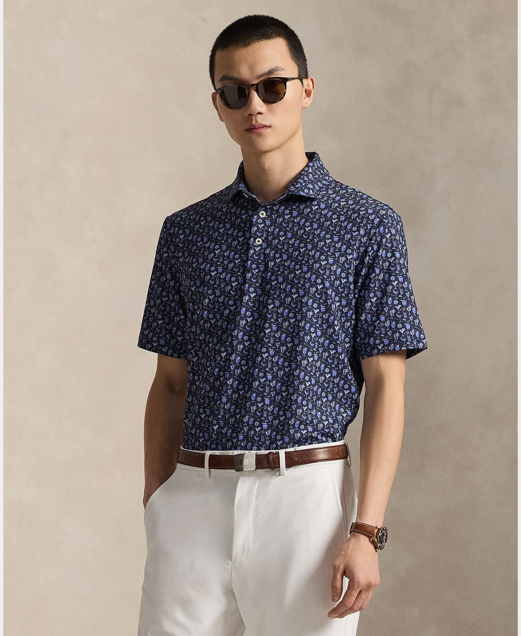 Polo Técnico de Homem Classic Fit Azul-marinho-1