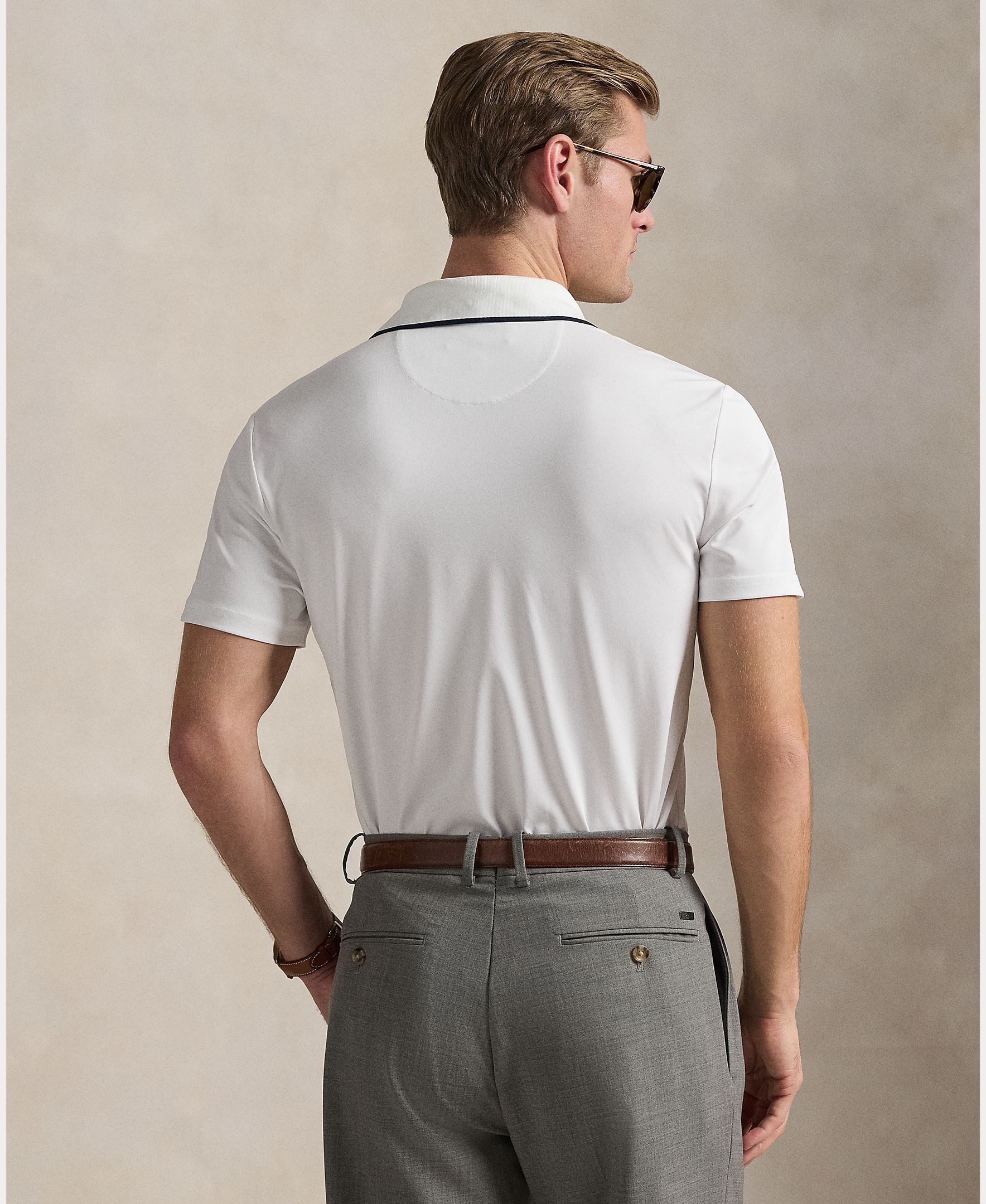 Polo de Homem Tailored Fit Con Polo Bear Branco-3