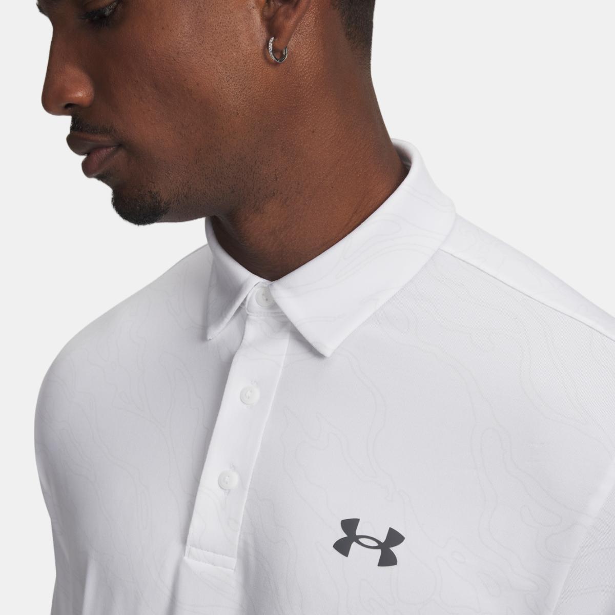 Polo de Golf de Homem Ua Playoff 3.0 Printed Polo Branco-3