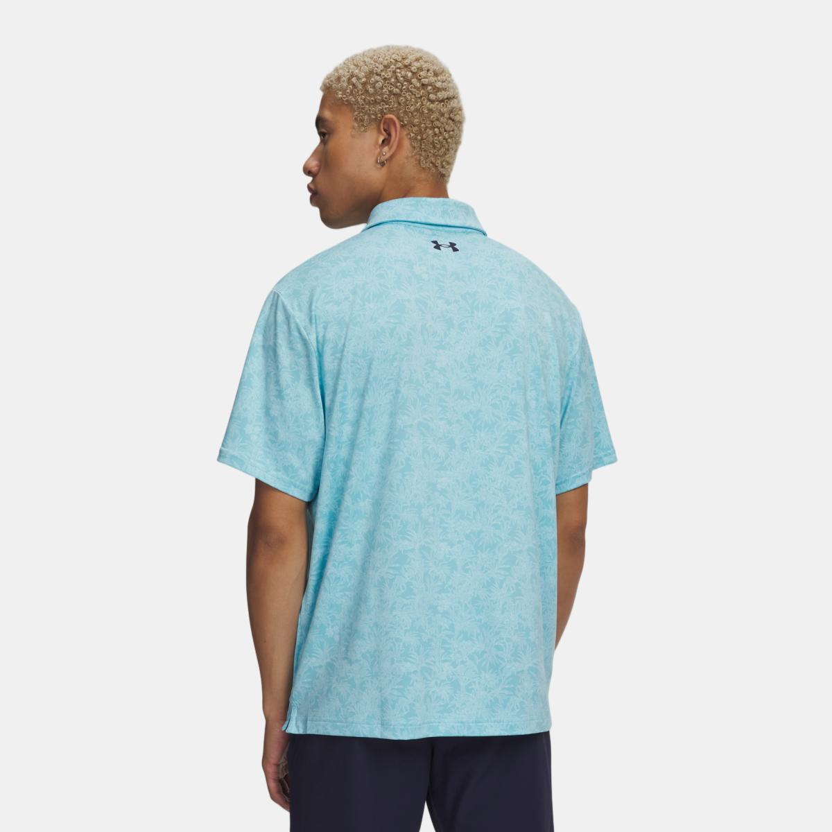 Polo de Golf de Homem Ua Playoff 3.0 Printed Polo Azul Céu-2