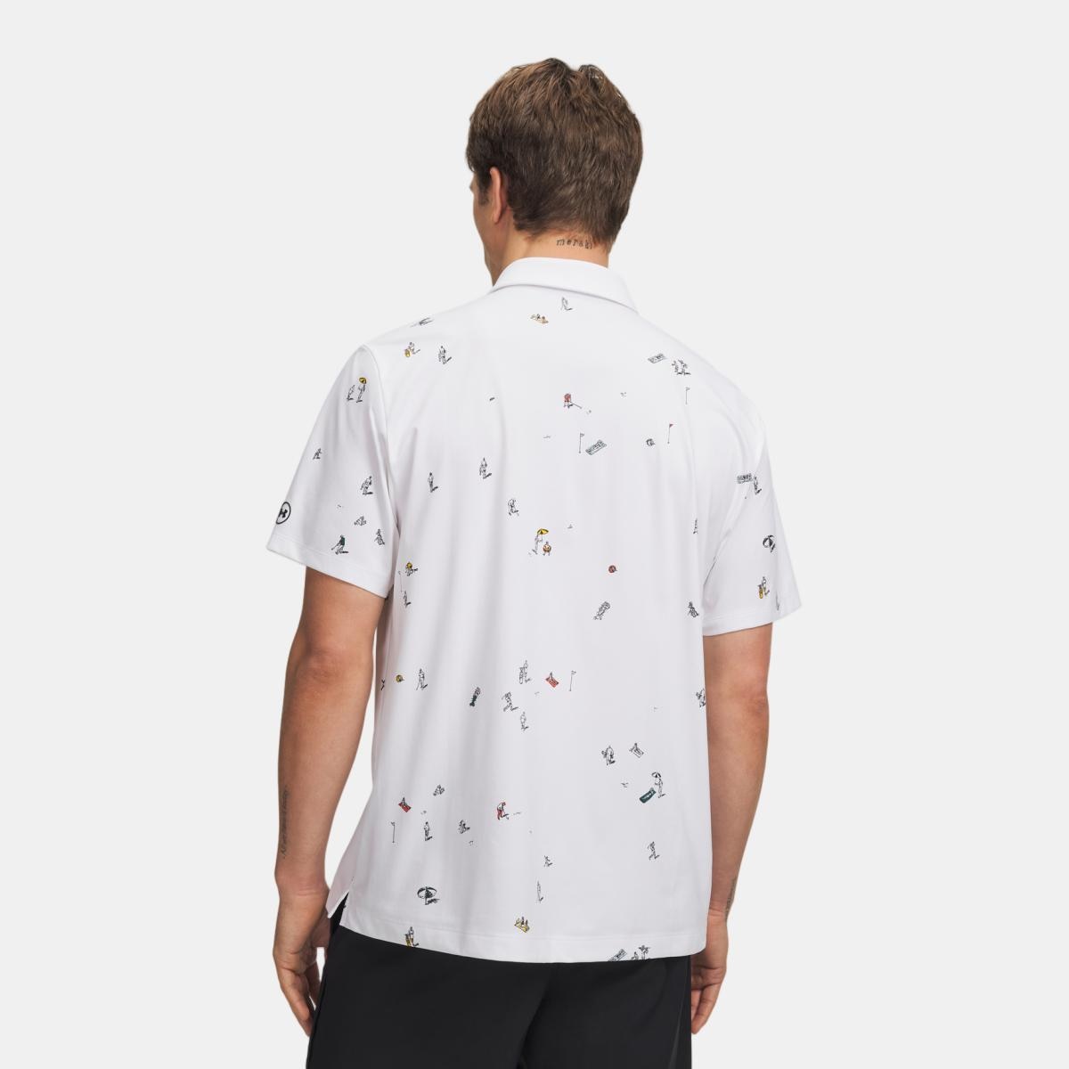 Polo de Golf de Homem Ua Armourdry Printed Polo Branco-2
