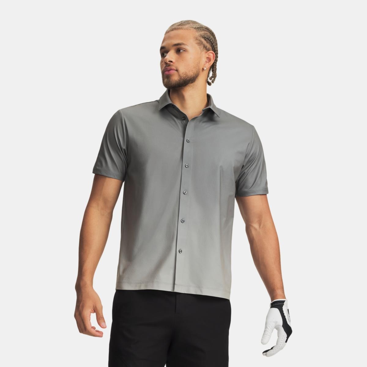 Polo de Golf de Homem Curry Armourdry Bd Shirt Verde-acinzentado-1