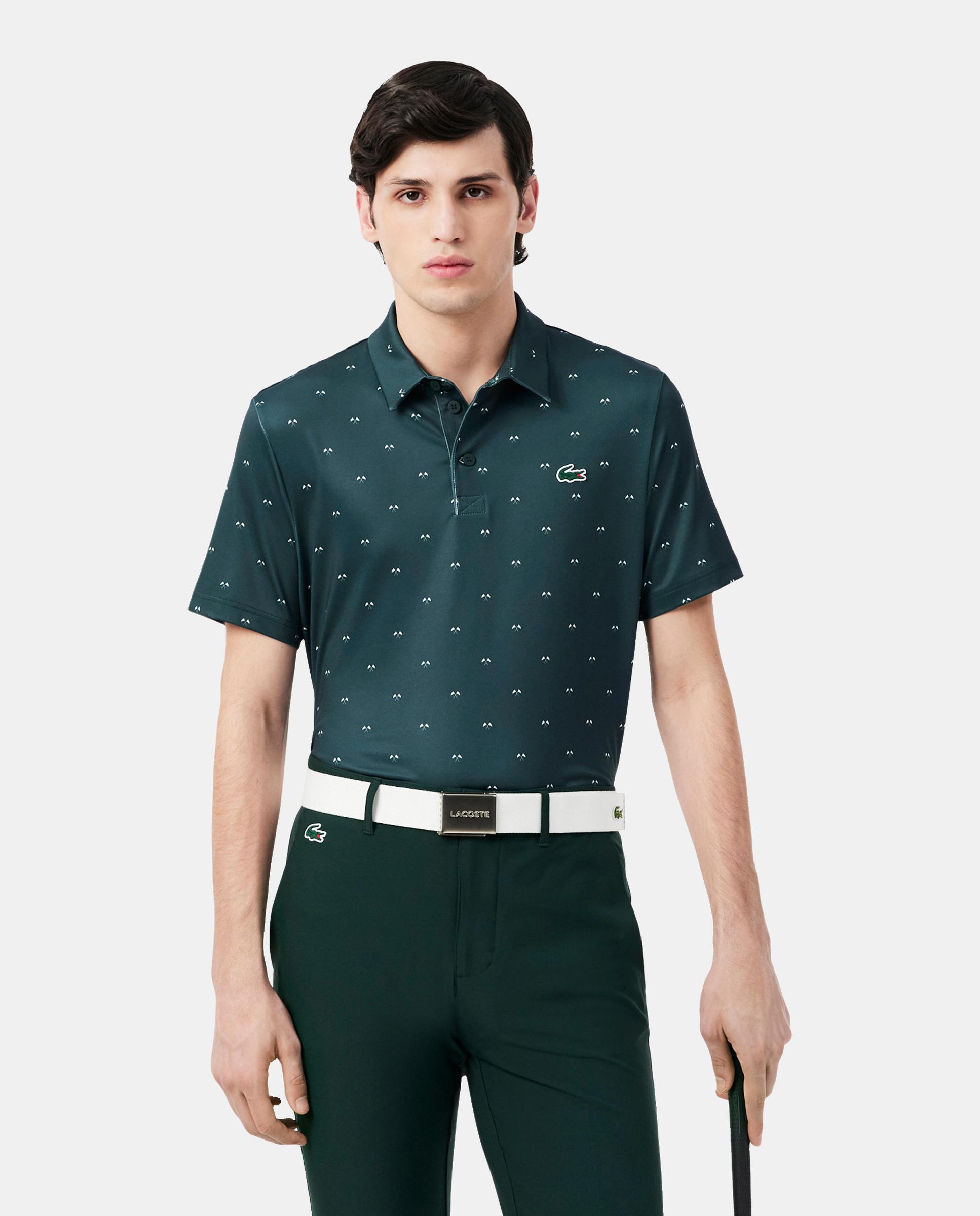 Imagen 0 de Polo de golf de corte regular de hombre con estampado Lacoste Verde oscuro