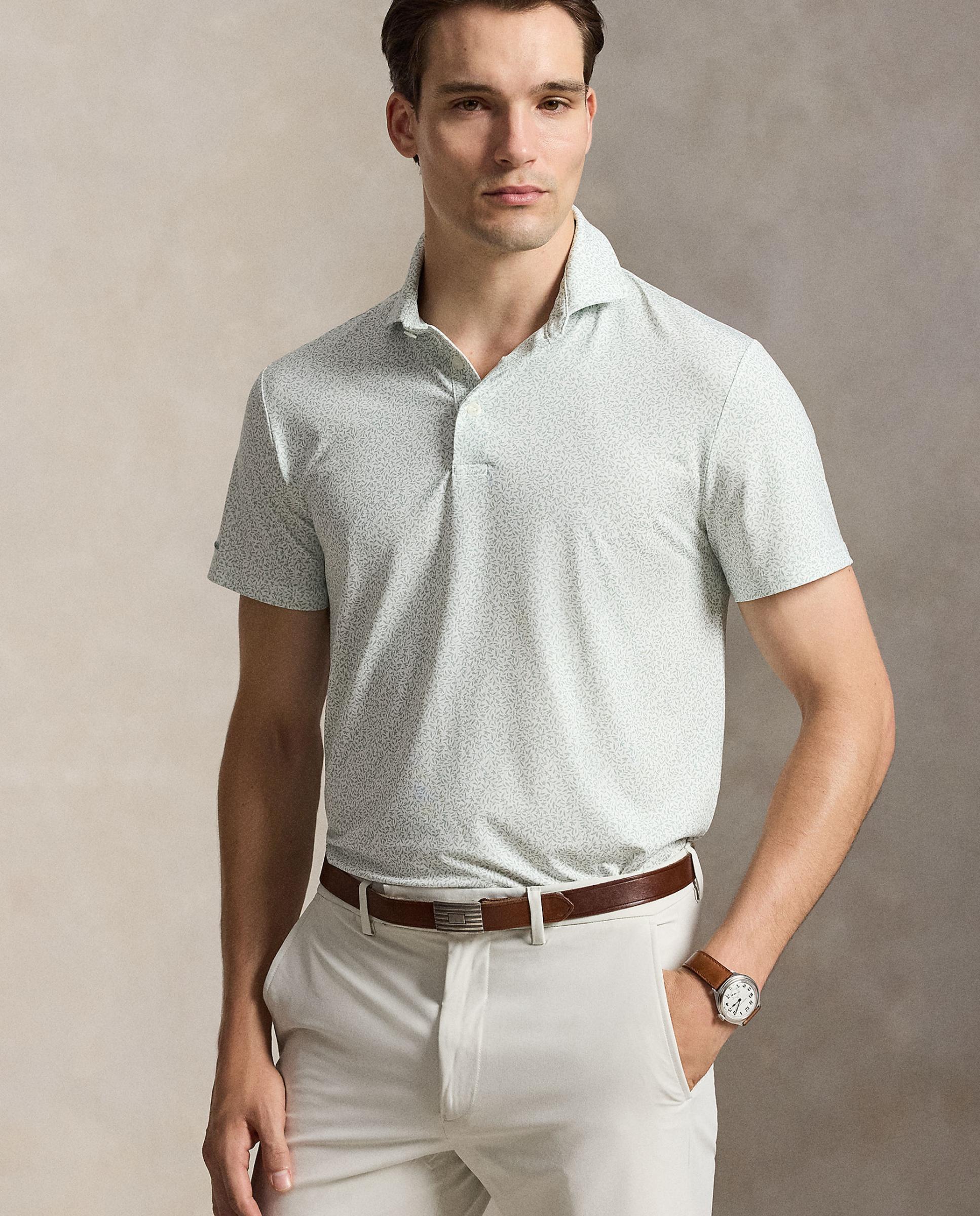 Polo de Homem Tailored Fit Verde Água-4