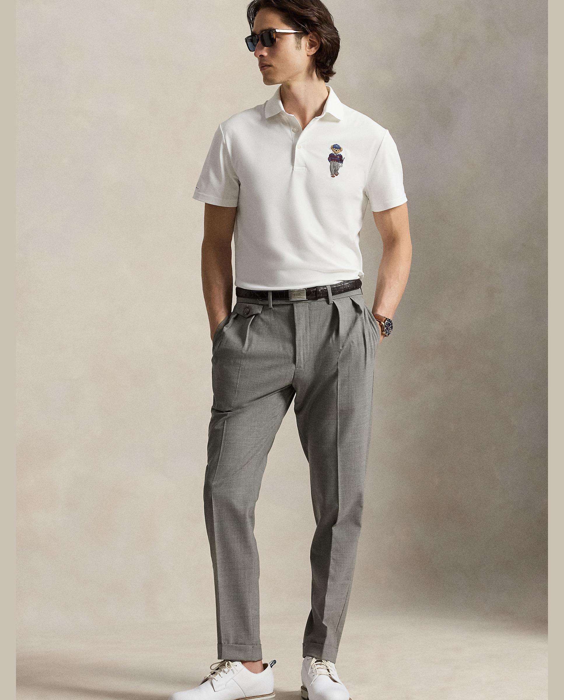 Polo de Homem Tailored Fit com Polo Bear Branco-5