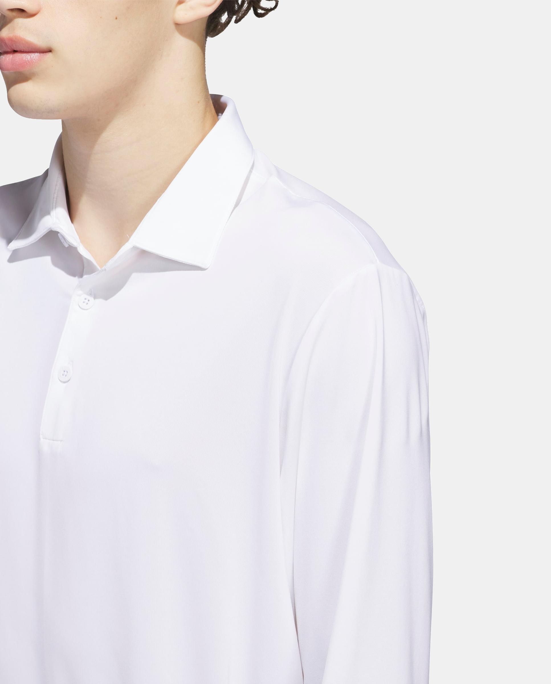 Polo de Golf de Manga Comprida de Homem Adidas Branco-3