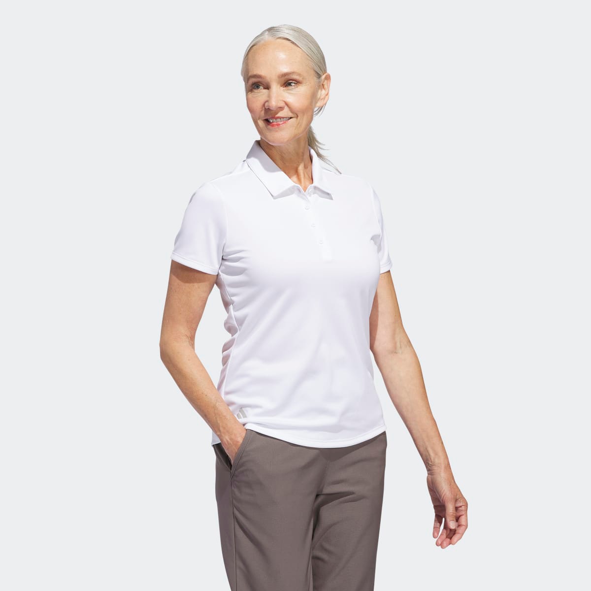 Polo de Mulher Solid Performance Golf Branco-3