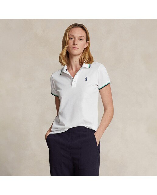 Polo de Malha de Mulher Tailored Fit Polo Branco-1