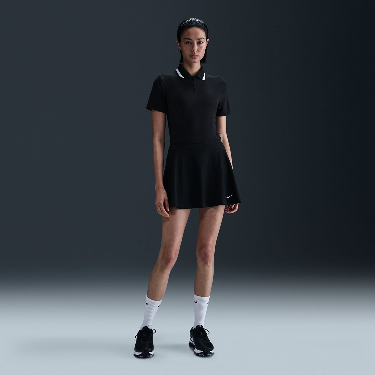 Polo de Mulher Tour Preto / Branco-1