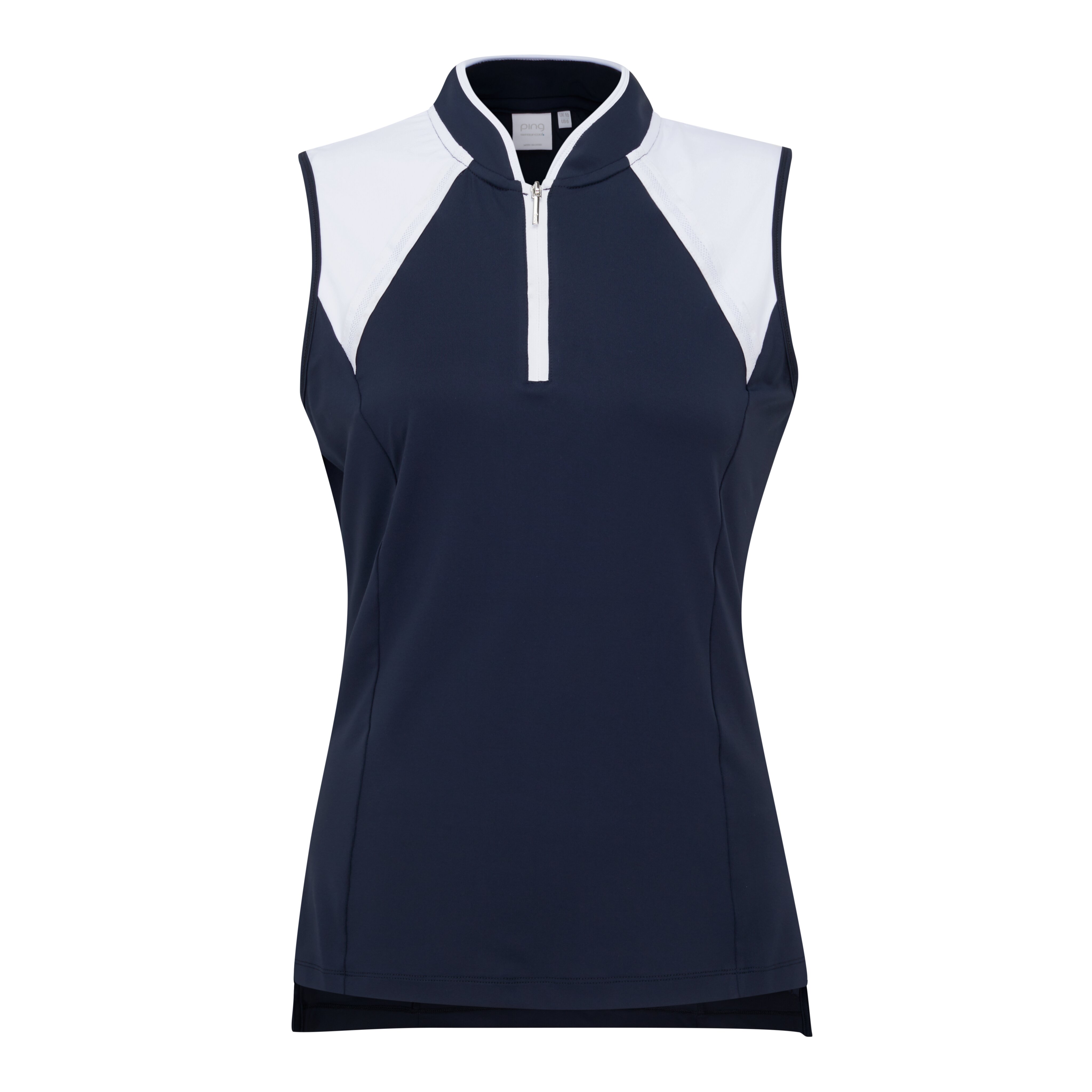 Imagen 0 de Polo mujer sin mangas modelo Nala PING Azul marino / Blanco