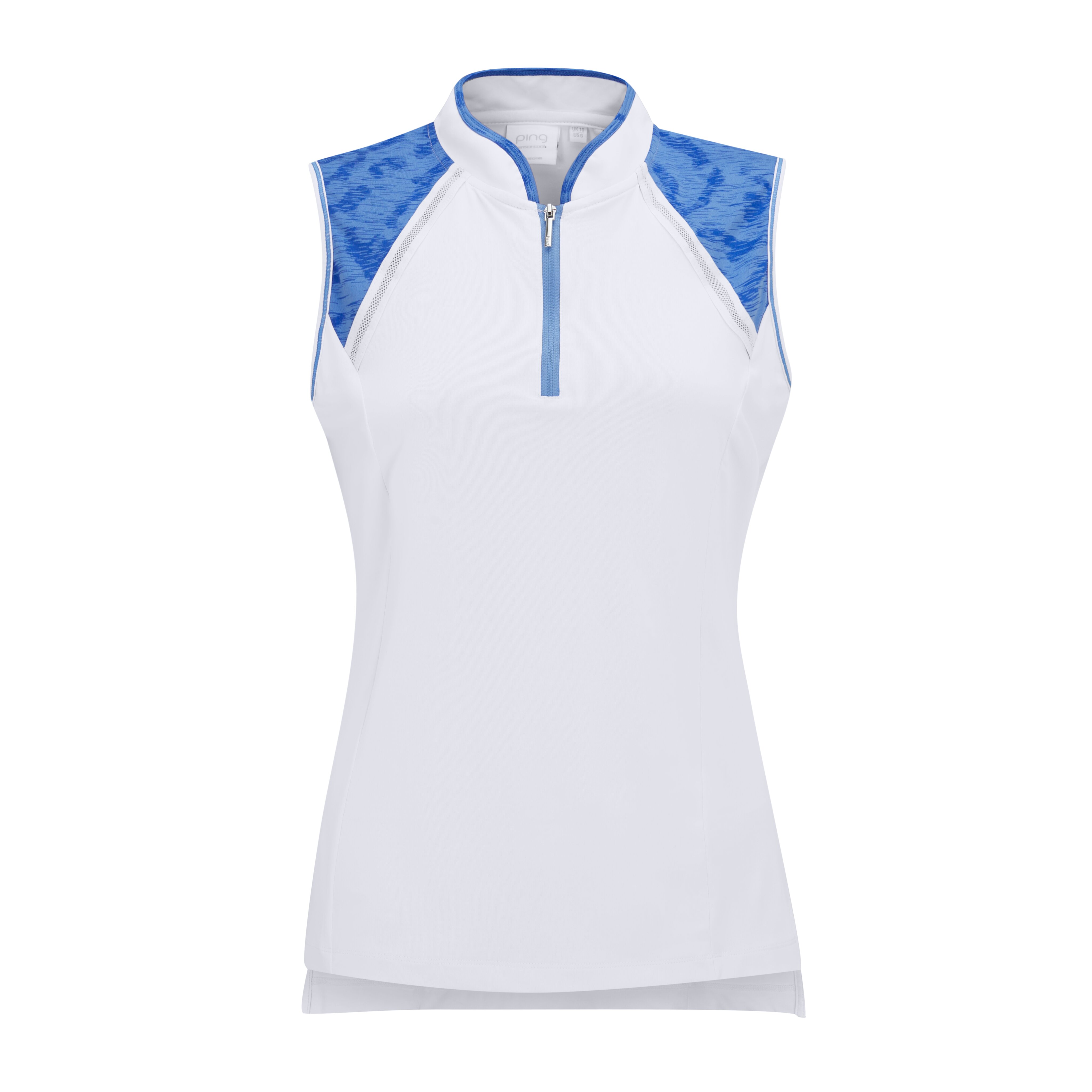 Imagen 0 de Polo mujer sin mangas modelo Nala PING Blanco / Azul