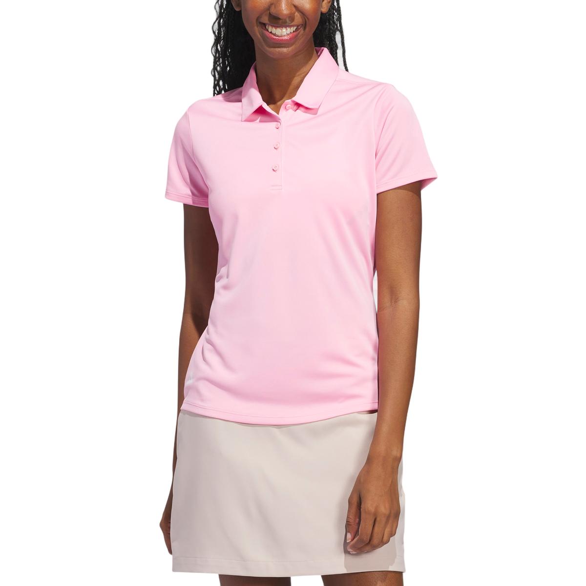 Polo de Manga Curta Solid Performance de Mulher Rosa-2