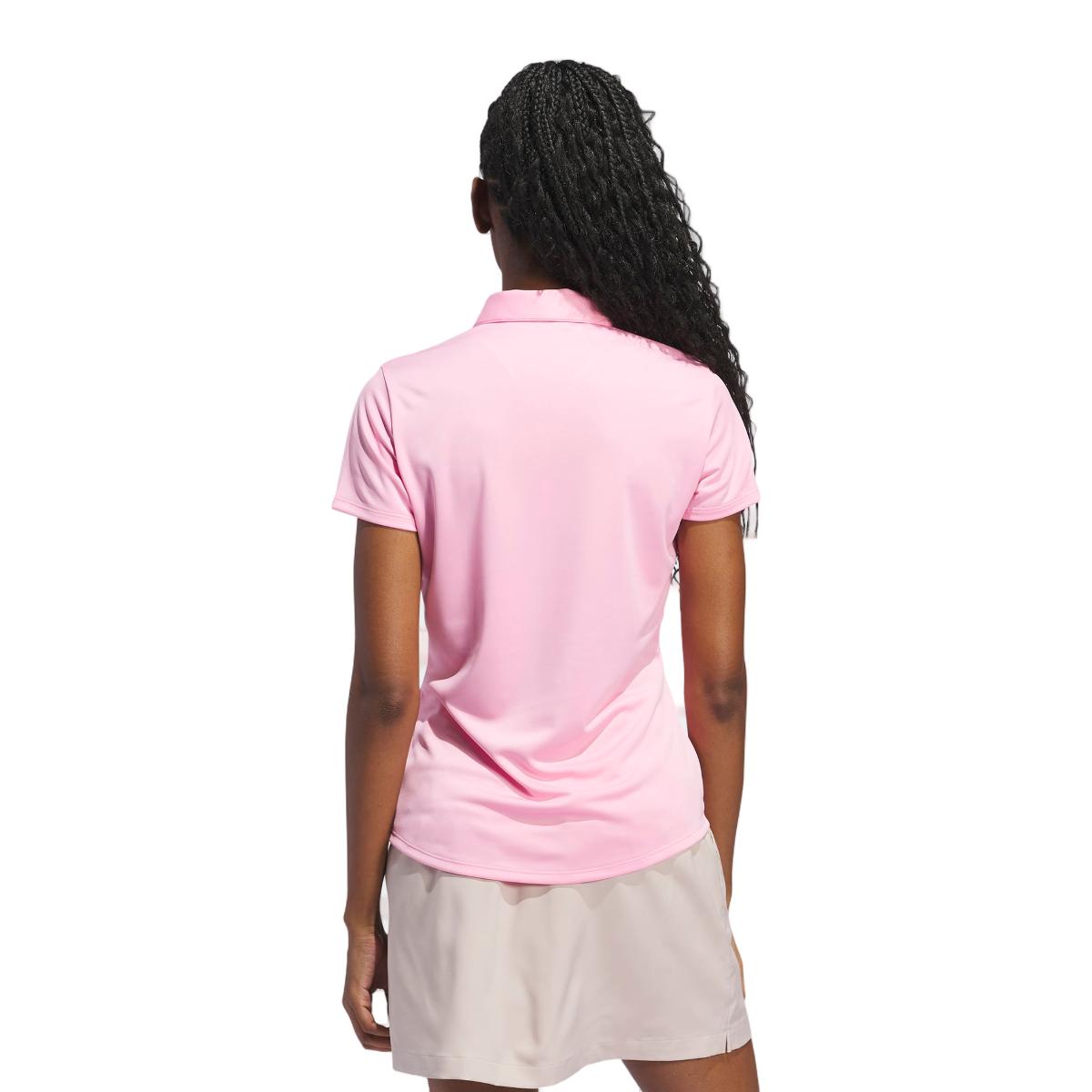 Polo de Manga Curta Solid Performance de Mulher Rosa-3